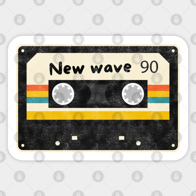 New Wave Retro Cassette Sticker by Stylecombinator